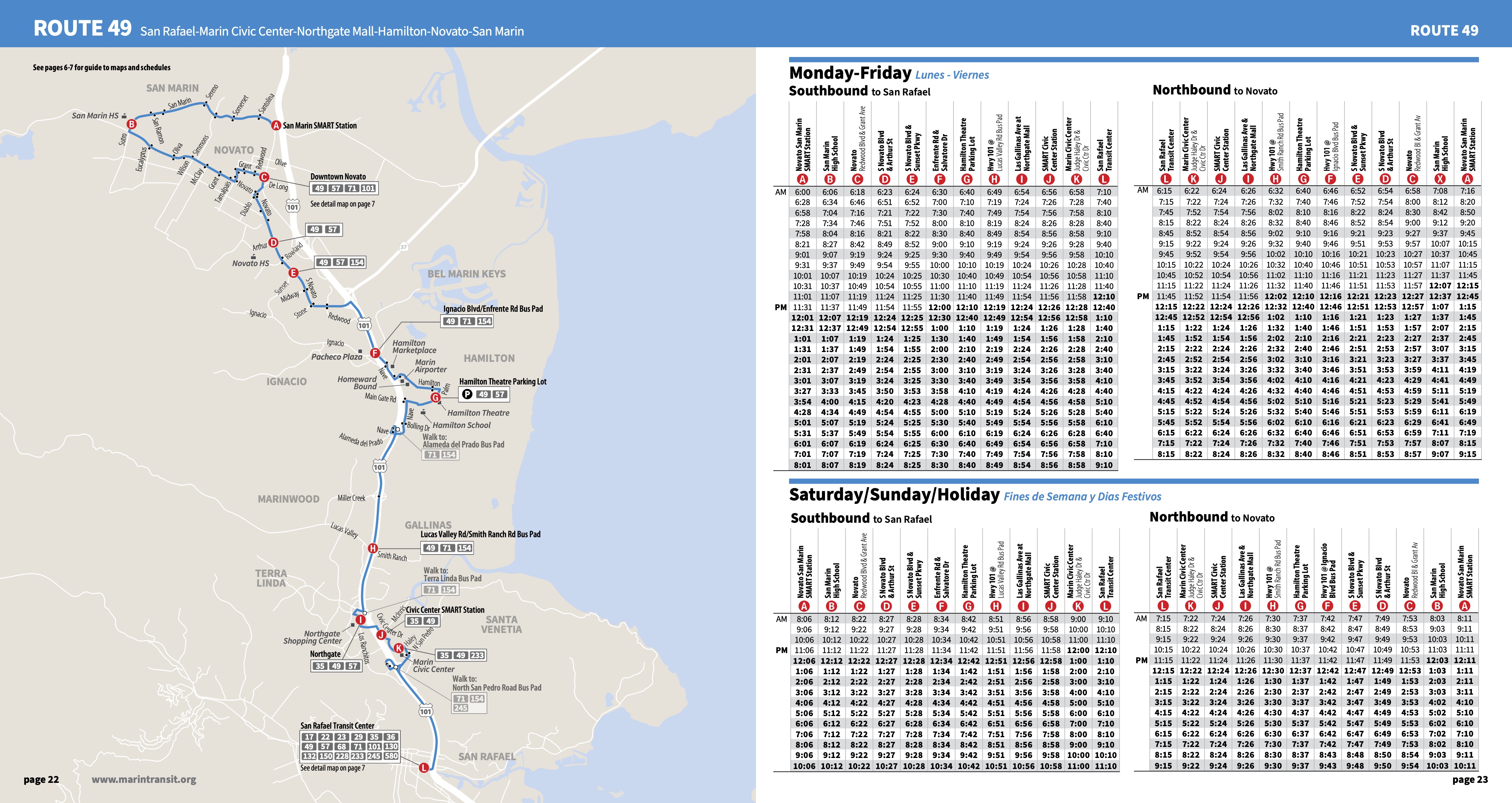 Route 49 New Map and Schedule