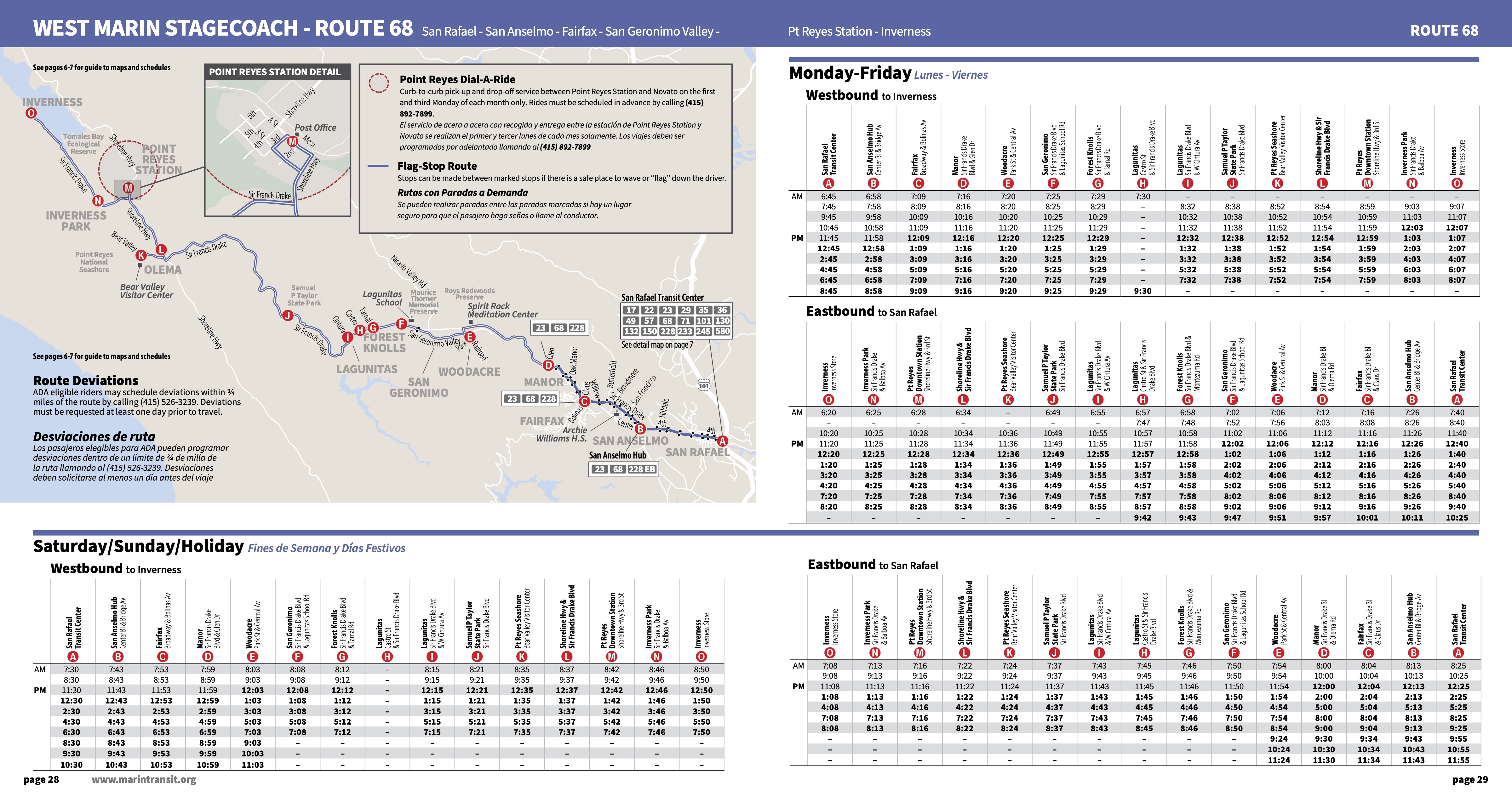 Route 68 New Map and Schedule